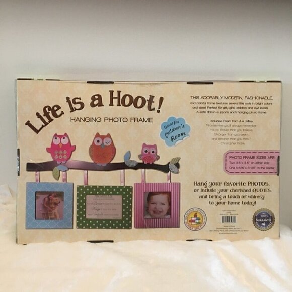 2 x  Life is a Hoot Hanging Photo Frame with Poem NIB - Picture 3 of 3